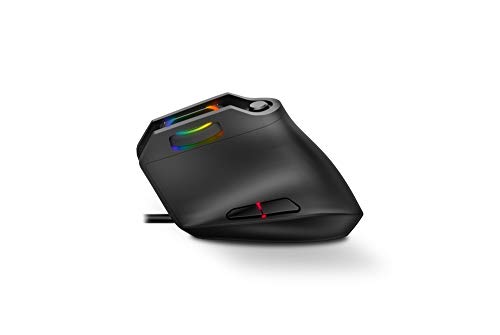 Raton gaming Krom KAOX -NXKROMKAOX - Ratón vertical Gaming RGB Óptico, 7 botones programables, 6400 DPI, 6 colores, color negro