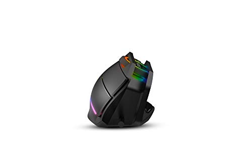 Raton gaming Krom KAOX -NXKROMKAOX - Ratón vertical Gaming RGB Óptico, 7 botones programables, 6400 DPI, 6 colores, color negro