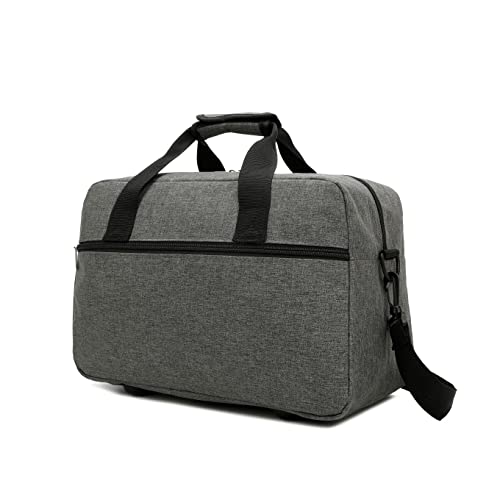 RAYKONG Bolsa de Cabina Ryanair 40x20x25 cm Equipaje de Viaje Mano Avion Bolso de Cabina Correa Regulable con Refuerzo para el Hombro.(Cab1-Gris)