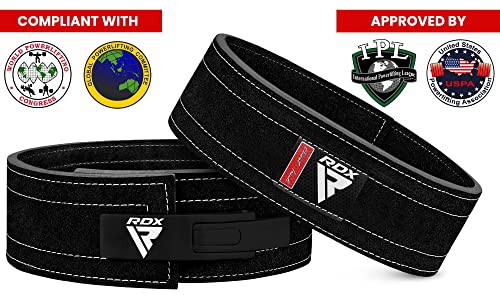 RDX 4” Gimnasio Cinturón Musculación Levantamiento de Pesas Powerlifting, Aprobado por IPL y USPA, Palanca Hebilla Soporte Lumbar Acolchado, Entrenamiento Peso Belt, Fitness Gym Ejercicio