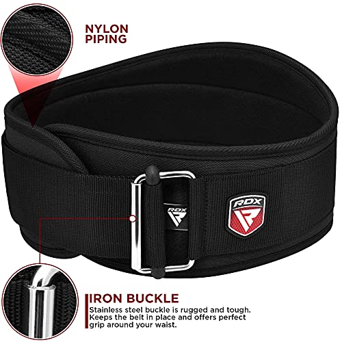 RDX 6.5” Gimnasio Cinturón Musculacion Levantamiento de Pesas, Soporte Lumbar Acolchado, Entrenamiento Peso Belt para Halterofilia Powerlifting Fitness Gym Casa Ejercicio, Hombre Mujeres