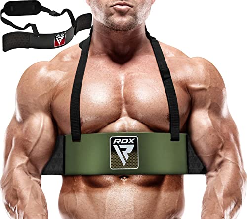 RDX Arm Blaster Biceps Isolator, 23” Curl Bar Levantamiento de Pesas Aislador de Brazo Muscle Builder, 42” Ajustable Triceps Muscle Building Trainer, Bomber Weightlifting Arm Curl Strength Training