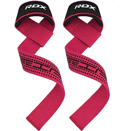 RDX Correas Levantamiento de Pesas, 5MM Neopreno Soporte de Muñeca Acolchado, Muñequeras Agarres Gel Straps, Powerlifting Fitness Peso Culturismo Gimnasio Deportivas Gym Agarraderas, Mujeres Hombres