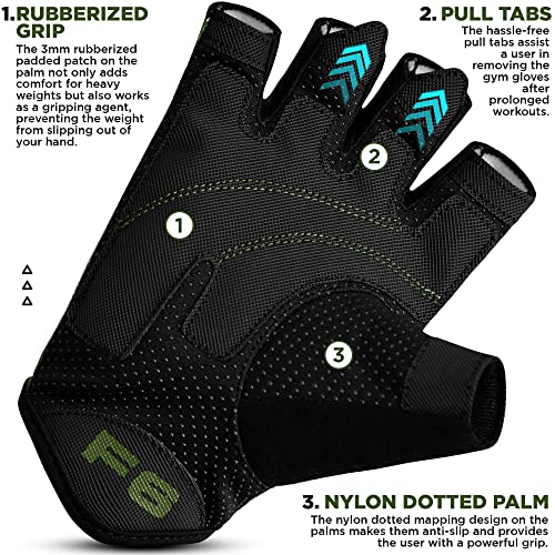 RDX Guantes Gimnasio Levantamiento de Pesas, Antideslizante Acolchado Agarre Protección, Respirable Fitness Gym Gloves para Powerlifting Musculación Culturismo Workout Entrenamiento, Hombre Mujere