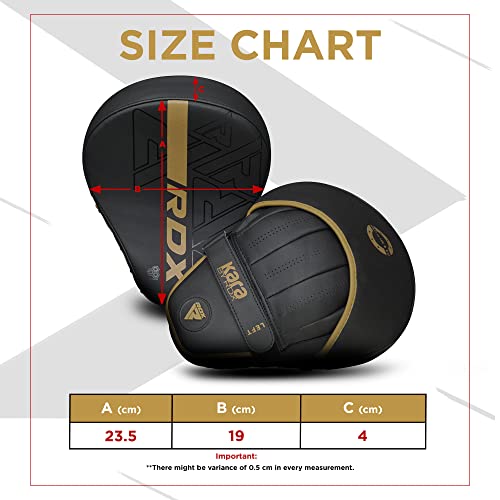 RDX Manoplas de Boxeo Muay Thai MMA Entrenamiento Paos, Maya Hide Cuero Curvadas Boxing Pads, Kara Gancho Y Jab Patada Almohadilla para Kick Boxing Sparring Artes Marciales Taekwondo Karate Training