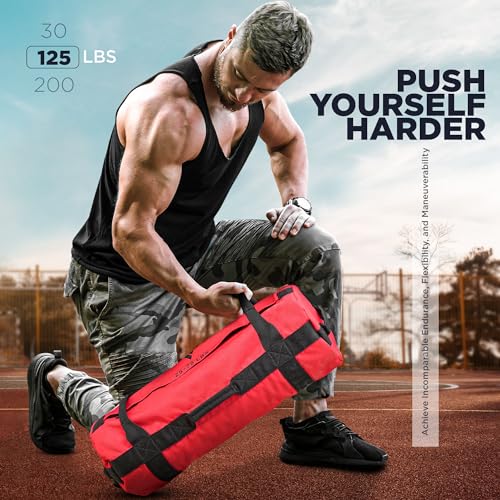 RDX Sandbag Bolsa de Arena Entrenamiento, 2kg a 90kg Bolsas Peso Fitness Levantamiento, Saco de Arena con Vacía Bolsas Ajustable para Gym Funcional y Potenciamiento Muscular - Vendido como SIN LLENAR