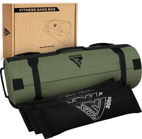 RDX Sandbag Bolsa de Arena Entrenamiento, 2kg a 90kg Bolsas Peso Fitness Levantamiento, Saco de Arena con Vacía Bolsas Ajustable para Gym Funcional y Potenciamiento Muscular - Vendido como SIN LLENAR