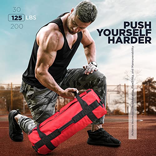 RDX Sandbag Bolsa de Arena Entrenamiento, 2kg a 90kg Bolsas Peso Fitness Levantamiento, Saco de Arena con Vacía Bolsas Ajustable para Gym Funcional y Potenciamiento Muscular - Vendido como SIN LLENAR