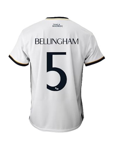 Real Madrid Camiseta Primera Equipación Temporada 2023-2024 - Bellingham 5 - Replica Oficial con Licencia Oficial - Adulto (XXL)