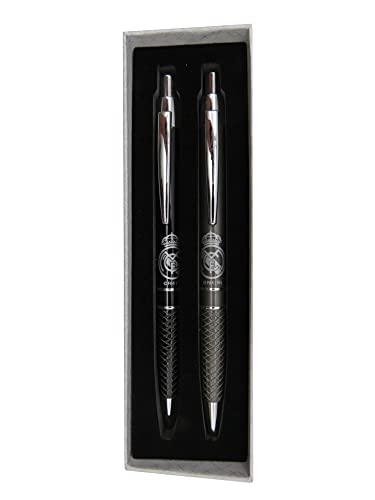 Real Madrid CF - Set de Bolígrafo y Rollerball de Metal, Producto Oficial (CyP Brands)