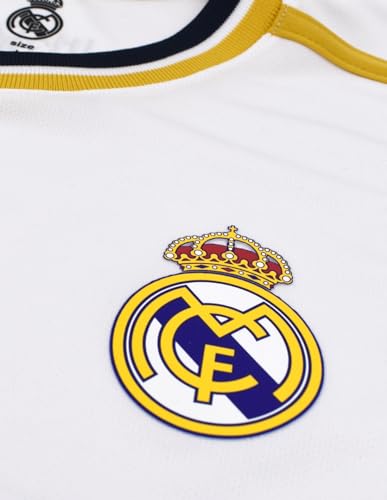 Real Madrid Conjunto Niño Camiseta y Pantalón Primera Equipación de la Temporada 2023-2024 - Bellingham 5 - Replica Oficial con Licencia Oficial - Niño (8 Años)