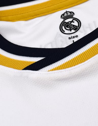 Real Madrid Conjunto Niño Camiseta y Pantalón Primera Equipación de la Temporada 2023-2024 - Bellingham 5 - Replica Oficial con Licencia Oficial - Niño (8 Años)