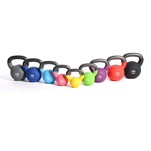 Rebecca Mobili Peso Gimnasio Kettlebell, Revestimiento de Neopreno y Hierro Fundido Gris, Entrenamiento Resistencia Muscular, Deporte en Casa - Peso: 18 kg - Art. SP5034