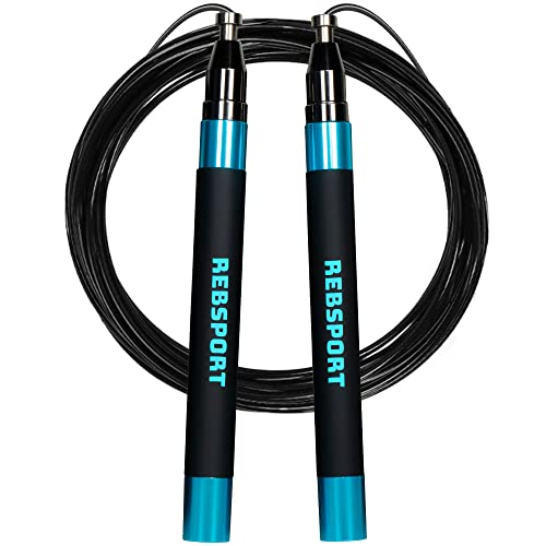 Rebsport | Cuerda de saltar profesional ajustable y ligera de alta velocidad | Speed rope para entrenamiento crossfit, boxeo y fitness de alta intensidad | Accesorio de gimnasio para adultos y niños