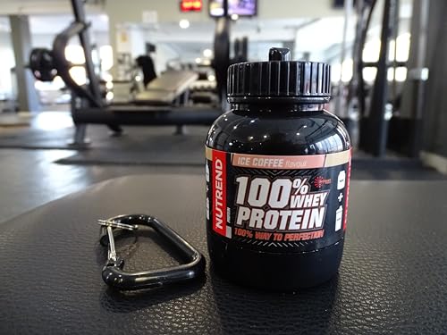 Recipiente Portátil para Proteína. Contenedor y Embudo para Proteína Portátil para el Gym, Fitness, Cross Training, Halterofilia, Crossfit, Mini botella de proteína en polvo con llavero