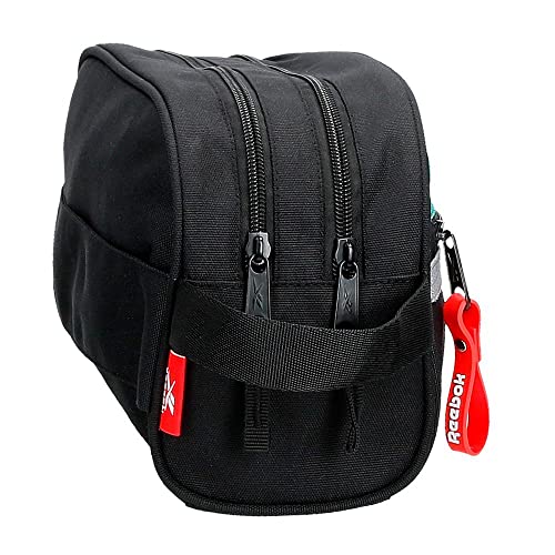 Reebok Andover, Accesorio De Viaje Neceser Niños, Negro (Black), Neceser Dos Compartimentos Adaptable