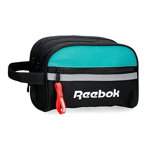 Reebok Andover, Accesorio De Viaje Neceser Niños, Negro (Black), Neceser Dos Compartimentos Adaptable