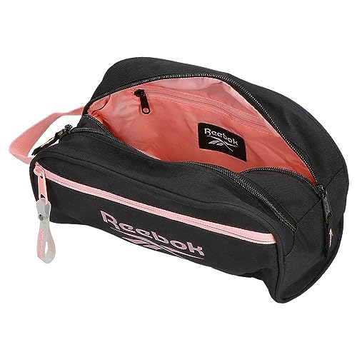 Reebok Beverly Neceser Dos Compartimentos Adaptable Negro 26x16x12 cms Poliéster