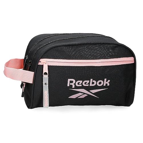 Reebok Beverly Neceser Dos Compartimentos Adaptable Negro 26x16x12 cms Poliéster