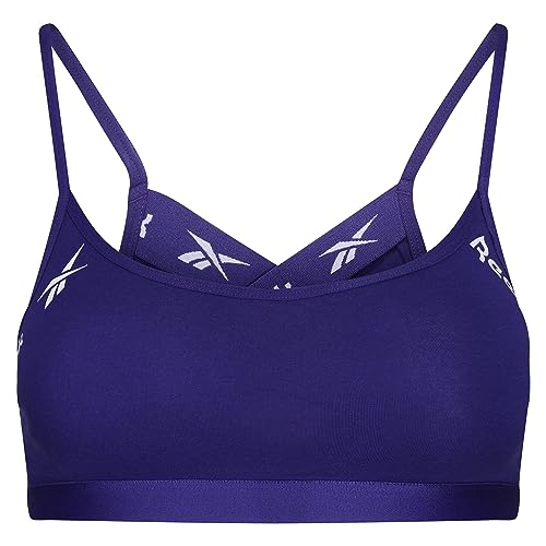 Reebok Crop Top para Mujer en Color Lila | Cómodo Sujetador de algodón para una Baja Carga en el Gimnasio Entrenamiento, Bold Purple, S