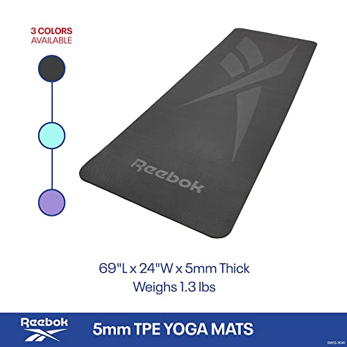 Reebok Esterilla de Yoga-5mm-Púrpura, Unisex-Adult, Púrpura