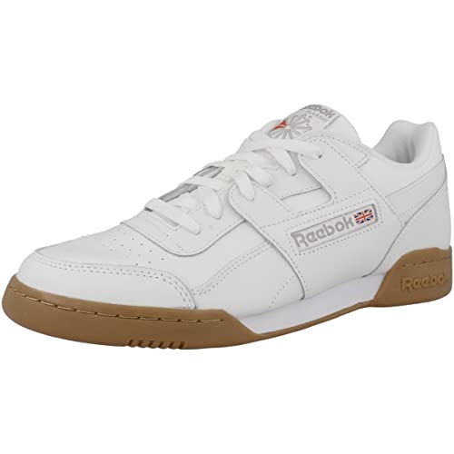 Reebok Workout Plus, Zapatillas de Deporte Unisex Adulto, White/Carbon/Classic Red Royal-Gum, 39 EU