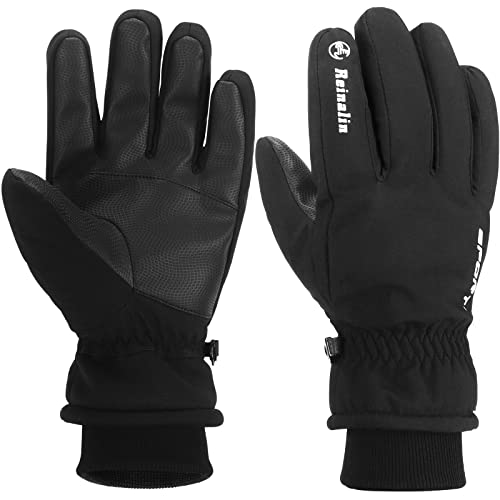 Reinalin Guantes Ciclismo Hombre,Guantes Moto Invierno Térmicos y Antideslizantes Guantes para Ciclismo/Correr/Esquiar Escalar Hombres y Mujeres (M)