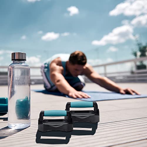 Relaxdays Juego de 2 Asas Set 2 Agarraderas para Flexiones, Agarres Push Ups y Entrenador Abdominales 2en1, Multiusos, con Ruedas, Negro, 60% plástico 20% Espuma, 2 Unidades