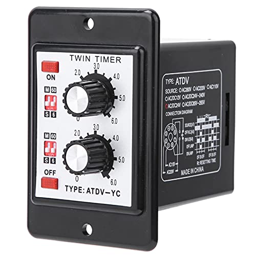 Relé de temporizador doble, mando de encendido y apagado Interruptor de tiempo, ciclo de repetición de período corto, temporizador intermitente, temporizador de intervalo(DC24V)