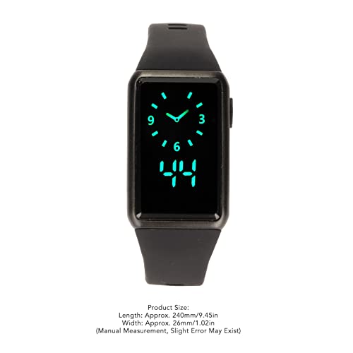 Reloj Deportivo LED Rectangular de Precisión para el Hogar de con Reloj Inteligente de Aleación Cómoda (Banda Negra Carcasa Negra)