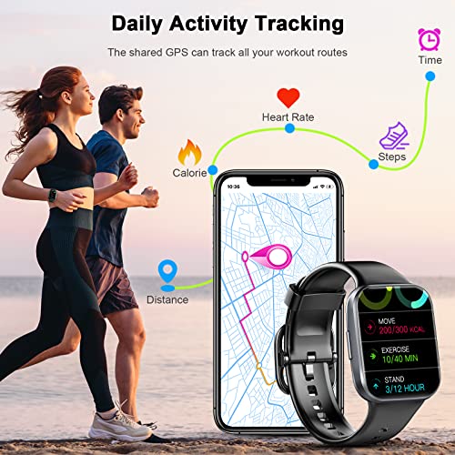 Reloj Inteligente Hombre Mujer, Nueva Smartwatch con Pulsómetro, 1.69" Smartwatch Hombre con Monitor de Sueño, Podómetro, 25 Modos Deportes, Impermeable IP68 Pulsera Actividad para Android iOS 2024