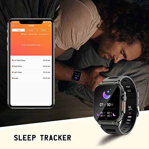 Reloj Inteligente Hombres ultra con Llamadas, Monitores de actividad Fitness con 100+ Modos Deporte/sueño/Podómetro,Almacenamiento de música,batería 600 mah,smartwatch Compatible con Android iOS