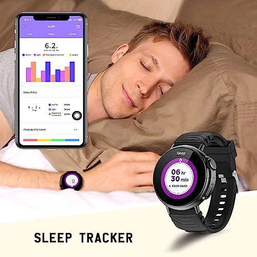 Reloj inteligente Ultra Hombre mujer con llamadas y WhatsaApp (recibir/hacer llamada),1,52" redonda pantalla HD fitness tracker con Monitor Sueño,smartwatch con 120+ Deportes Modos para Android iOS