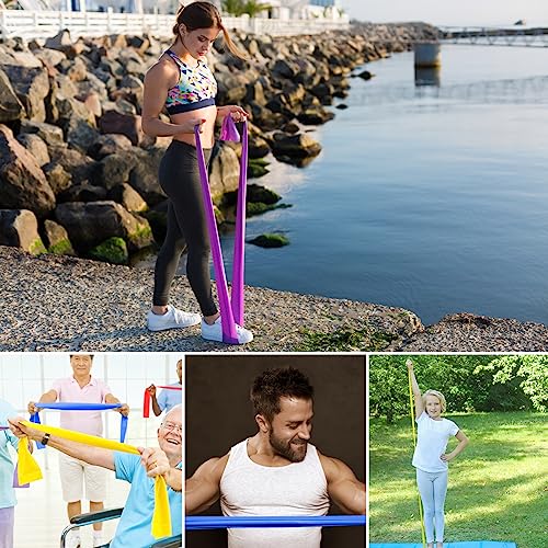 Relota Set de 4 Gomas Elasticas Musculacion, Bandas Elasticas Musculacion 4 Niveles de Resistencia, Cintas Elasticas Fitness con Bolsa de Almacenamient para Entrenamiento de Fuerza, Yoga, Pilates