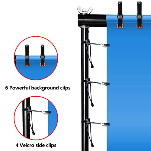 Relota Soporte de Fondo para Fotografía 200 cm x 300 cm, Ajustable Profesional Sistema de Soporte con 10 Abrazaderas de Resorte para Estudio Fotográfico, Retrato, Grabación de Video, Boda