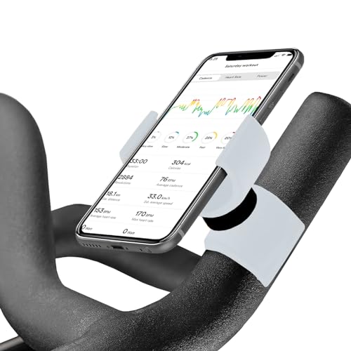 Renimove Soporte movil Bicicleta estatica Compatible con Smartphones hasta 7.5" de Pantalla diseño Universal facil Instalacion Agarre Seguro y Estable rotación 360° para una Vision Optima (Blanco)