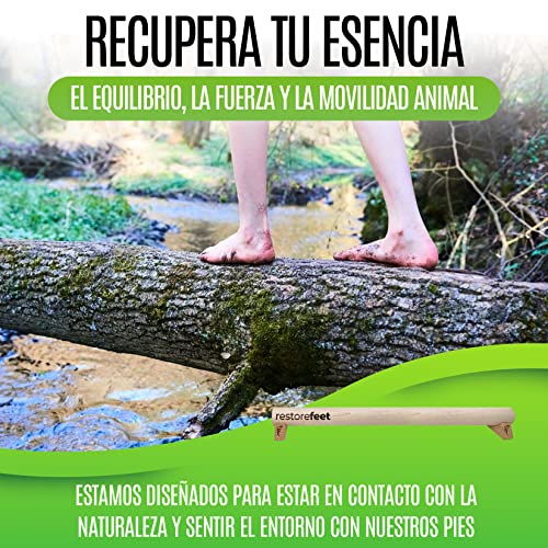 RestoreFeet Beam - Barra de Equilibrio (100cm) + 2 soportes para Entrenamiento Base motríz, Fortalecer pies, Mejorar el Equilibrio y Reducir Dolores - Método Montessori - Perfecto para niños y adultos