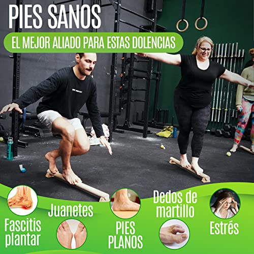 RestoreFeet Beam - Barra de Equilibrio (100cm) + 2 soportes para Entrenamiento Base motríz, Fortalecer pies, Mejorar el Equilibrio y Reducir Dolores - Método Montessori - Perfecto para niños y adultos