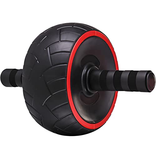 Retoo Rodillo de abdominales negro para hombres y mujeres, entrenador abdominal, rodillo AB Wheel, entrenador abdominal para el hogar, ideal como entrenador de fitness, abdominales, entrenamiento