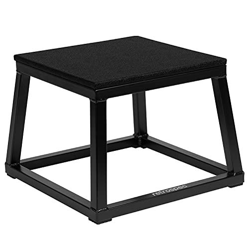 Retrospec Plataformas pliométrica para Gimnasio en casa y Ejercicio de Caja de Salto, Unisex, Matte Black, 12 Pulgadas