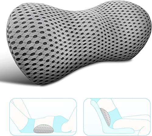 REVCHY Cojín Lumbar para Coche, Silla Oficina, Cama, Sofa - Soporte Lumbar Viscoelastico Alivia el Dolor de Espalda, Corrige la Postura, Ergonomico - Respaldo Lumbar Ortopedico con Espuma de Memoria