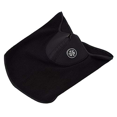 REY Protector para Cara, Braga Cuello de Neopreno Polar Negro, Corta Viento, Máscara para Ski, Snowboard, Moto, Bike, Pesca