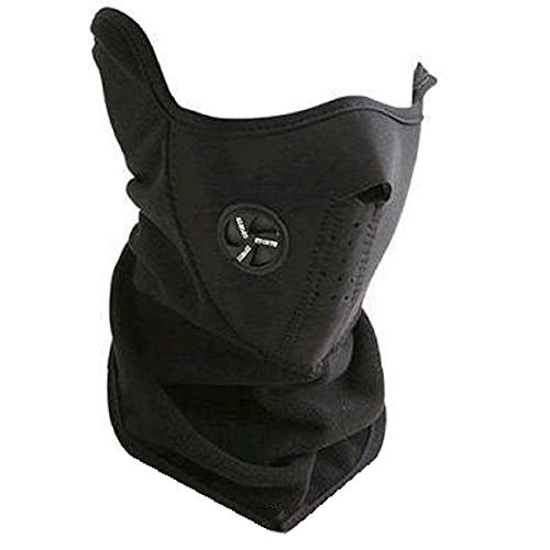 REY Protector para Cara, Braga Cuello de Neopreno Polar Negro, Corta Viento, Máscara para Ski, Snowboard, Moto, Bike, Pesca