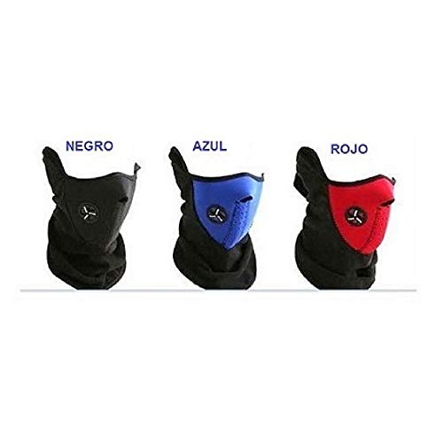 REY Protector para Cara, Braga Cuello de Neopreno Polar Negro, Corta Viento, Máscara para Ski, Snowboard, Moto, Bike, Pesca