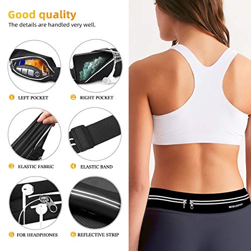 Riñonera Running Hombre y Mujer Riñonera Deportiva Cinturón movil Running Belt Reflectante Cinturón de Correr Bolso Cintura para Móvil Phone para Fitness Deportes Bicicleta Viajar Gimnasio