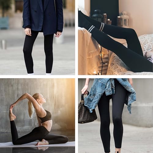 Risalti Leggins Mujer Vientre Plano Plus Cubrientes - Leggings Mujer de Cintura Alta Contenitivos Elásticos Microfibra, Leggins Deportivos Mujer, Mallas Deporte Mujer Sin Costuras - Made in Italy