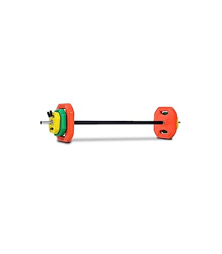 Riscko Set de pesas Barra Pump con Barra y Discos de Colores para Entrenar en Casa, Pesas y Mancuernas Profesionales para Gimnasio con Discos (30 kilos)