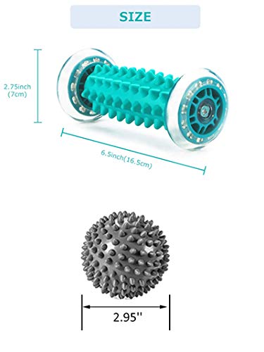 Rodillo de Masaje - RIGHTWELL Rodillo Masaje Pies y Bola de Masaje para Fascitis Plantar,Músculo,Cervical, Espalda, Nalgas, Hombro, Brazos