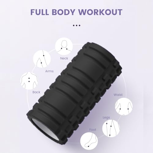 Rodillo Masajeador. Rodillo de Espuma para Terapia y Masaje Muscular. Rodillo de Pilates y Yoga. Fitness Foam Roller. Cilindro de gomaespuma para alivio de dolores y entrenamiento. 33x14cm