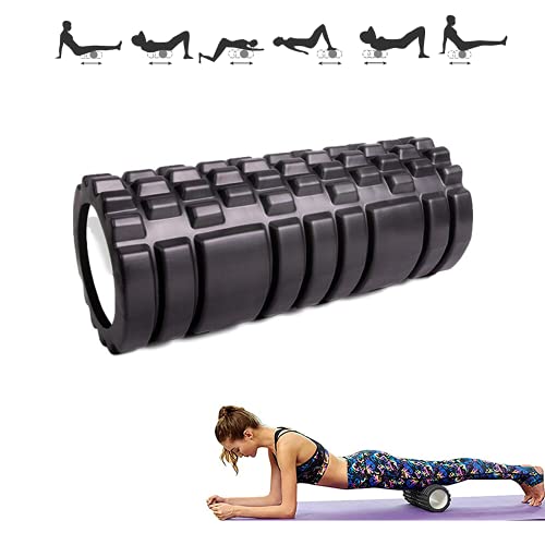 Rodillo Masajeador. Rodillo de Espuma para Terapia y Masaje Muscular. Rodillo de Pilates y Yoga. Fitness Foam Roller. Cilindro de gomaespuma para alivio de dolores y entrenamiento. 33x14cm